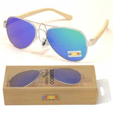 Aviator Bamboo Polycarbonate Sunglasses BA100