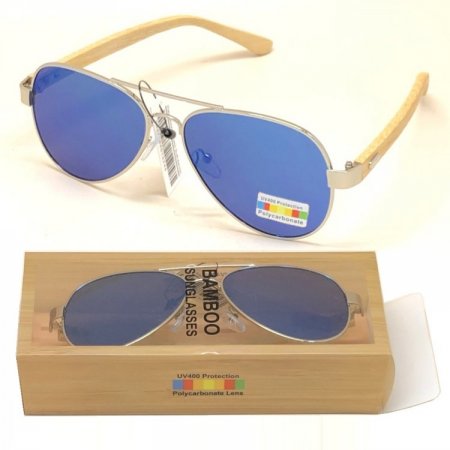 Aviator Bamboo Polycarbonate Sunglasses BA100